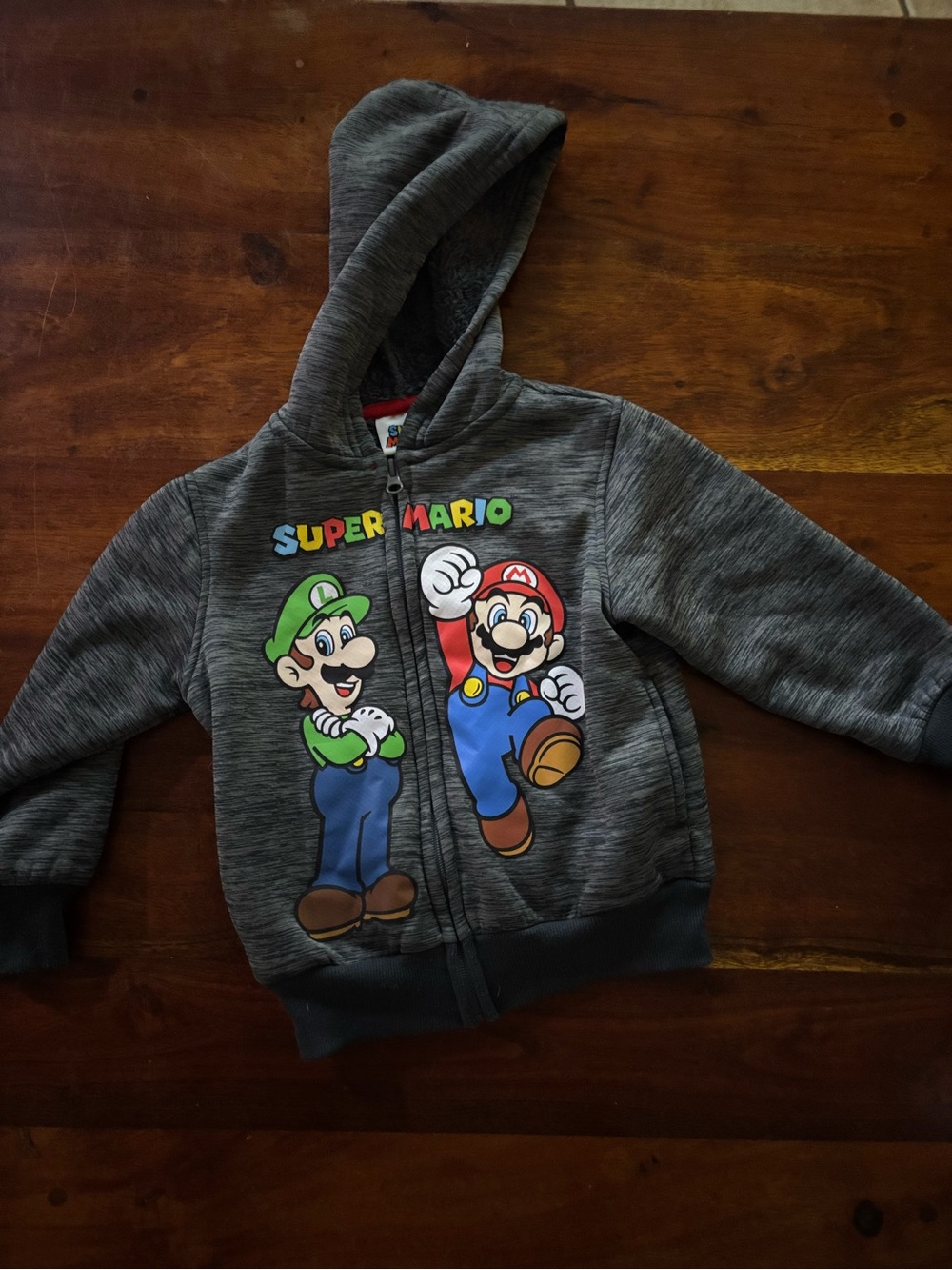 Nintendo Gray Kids Hoodie with Super Mario & Luigi Graphic